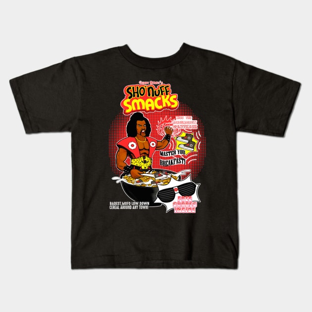 SHO NUFF SMACKS CEREAL PARODY Kids T-Shirt by Niko Neon